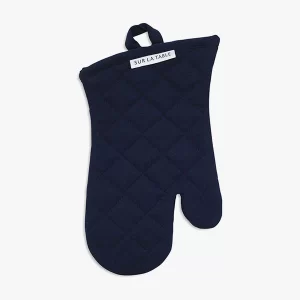 Home Centre Blue Cotton Oven Mitt – Heat Resistant Kitchen Mitt for Safe Cooking and Baking
