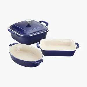 STAUB Ceramic Bakeware Set – 4-Piece Ceramic Baking Dishes and Universal Bowls